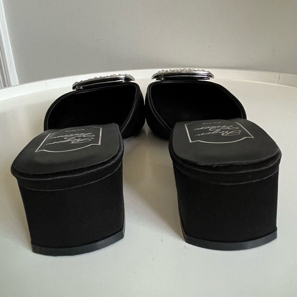 ROGER VIVIER PARIS Chips Strass Embellished Black Satin Slip On Mule Shoes 9 - Picture 4 of 15